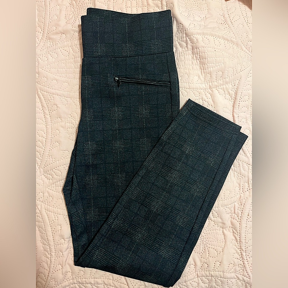 Pull-on glen pattern pants